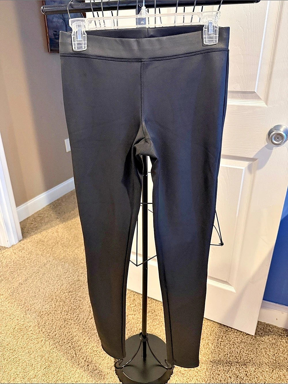 Express High Waisted Faux Leather Leggings Black Stretchy Spandex XS